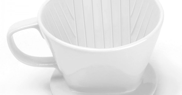 Segarty #2 Pour Over Coffee Maker, One Single Cup White Ceramic